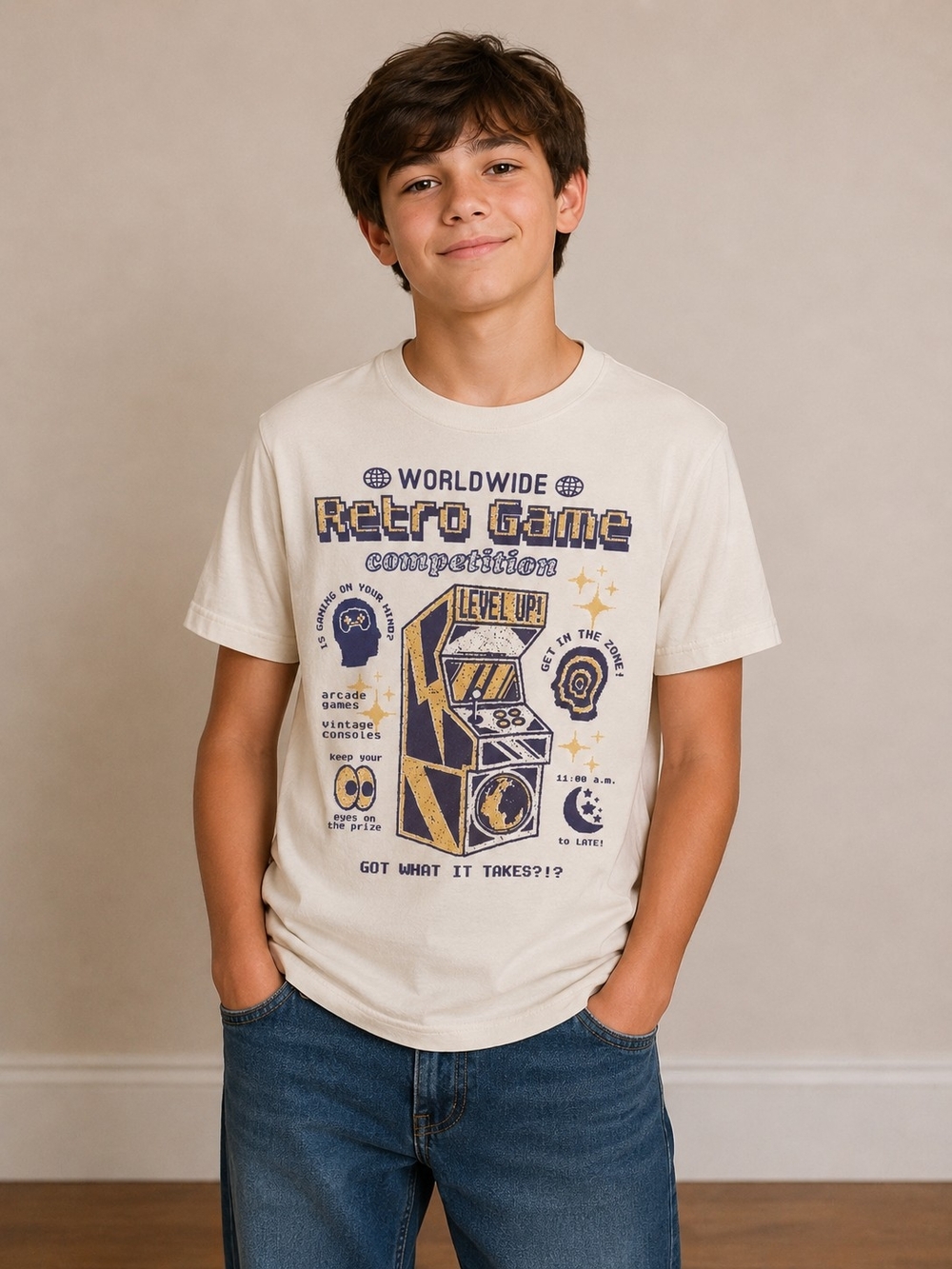 GAP Boys Youth Retro Arcade Graphic T-Shirt – XXL 14/16